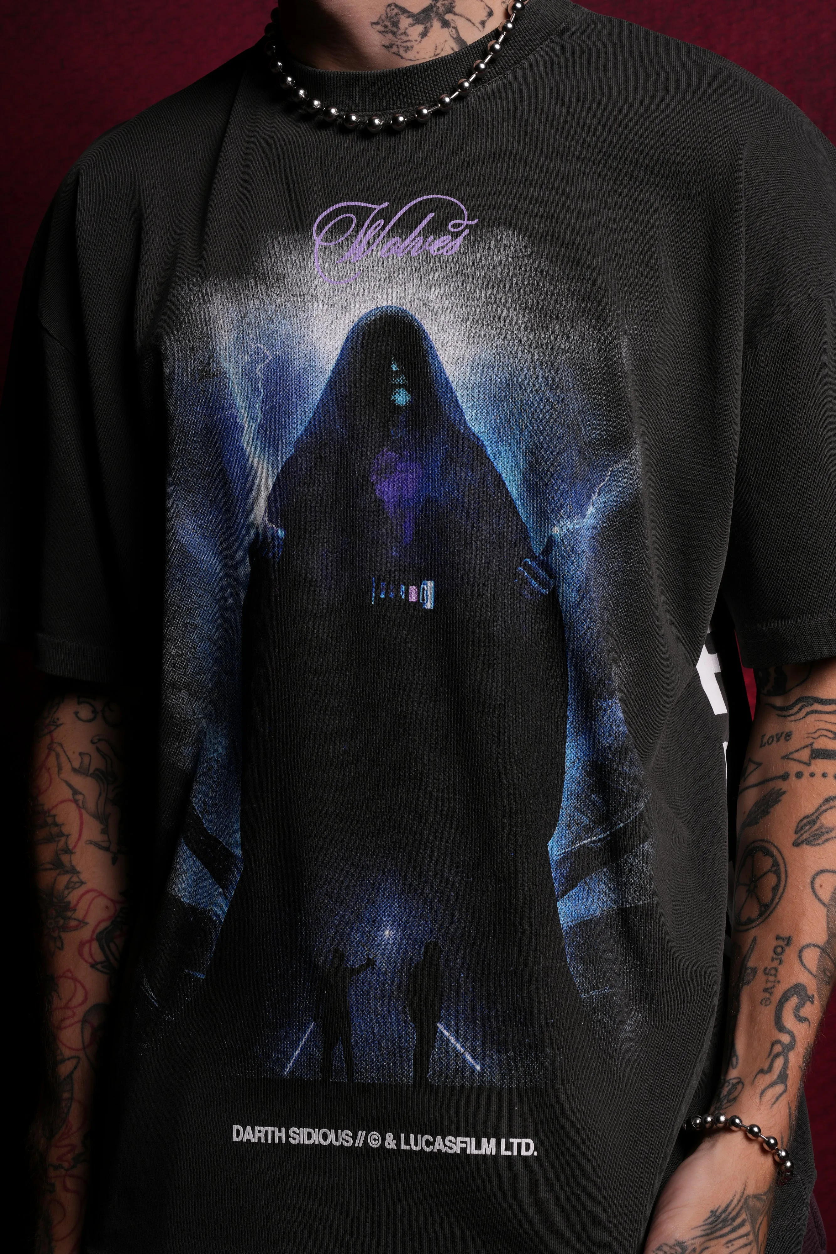 (1 OF 500) Sith Lord "Premium" Oversized Tee in Wolf Gray
