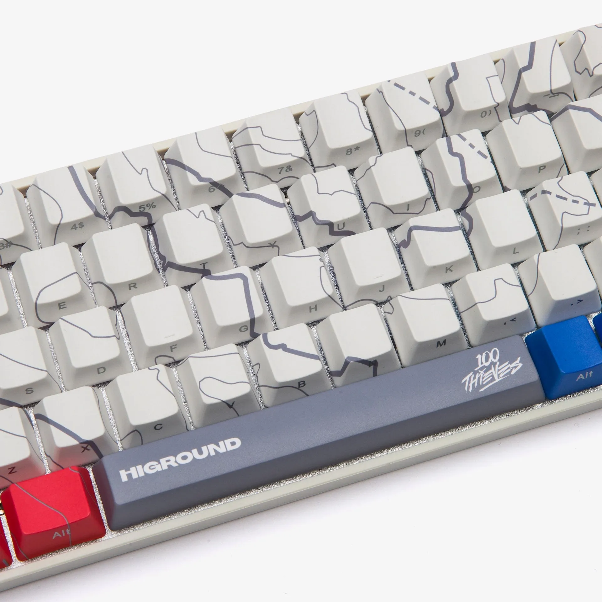 100T x HG 68 Keycaps Set - Cartograph