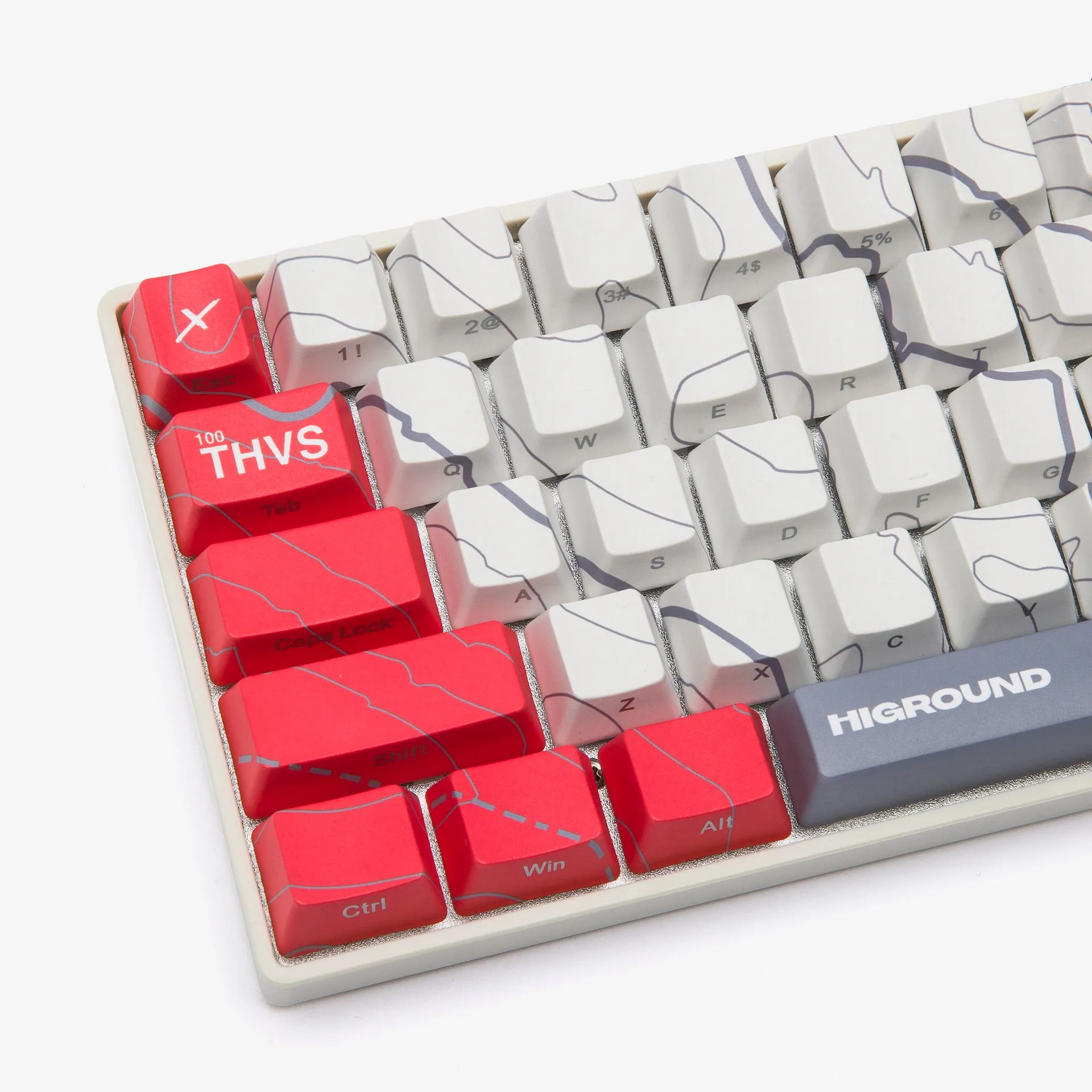 100T x HG 68 Keycaps Set - Cartograph