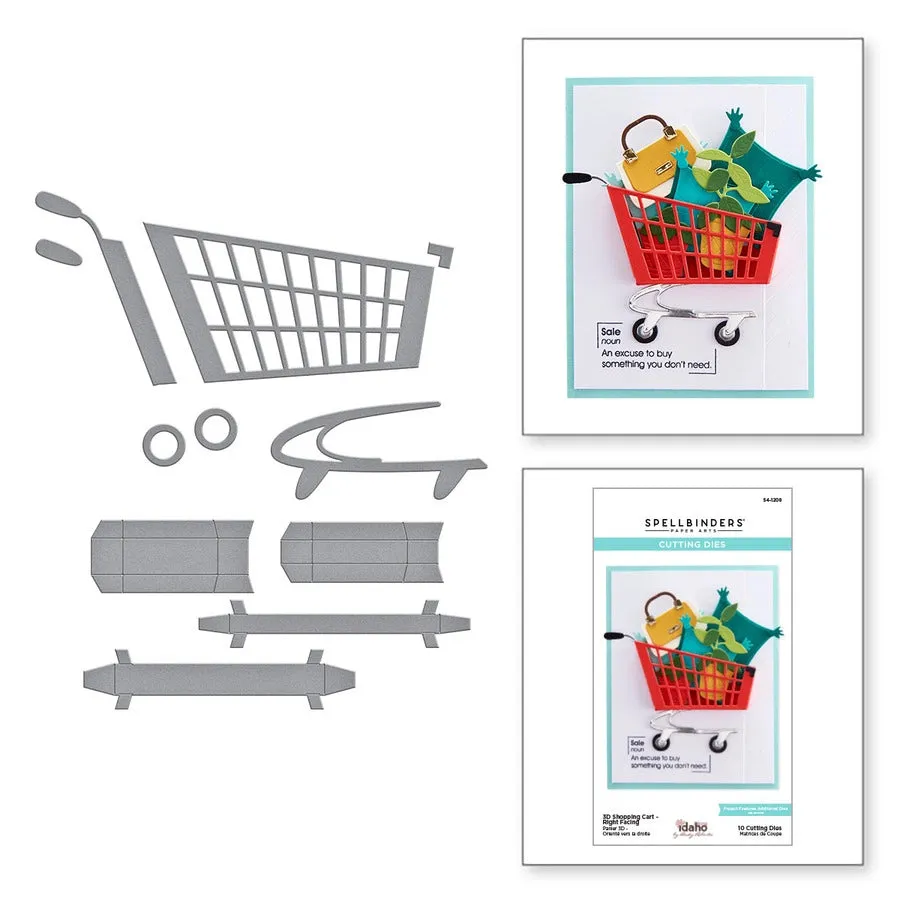 3D Shopping Cart - Right Facing Etched Dies from the Add to Cart Too Collection by Becky Roberts