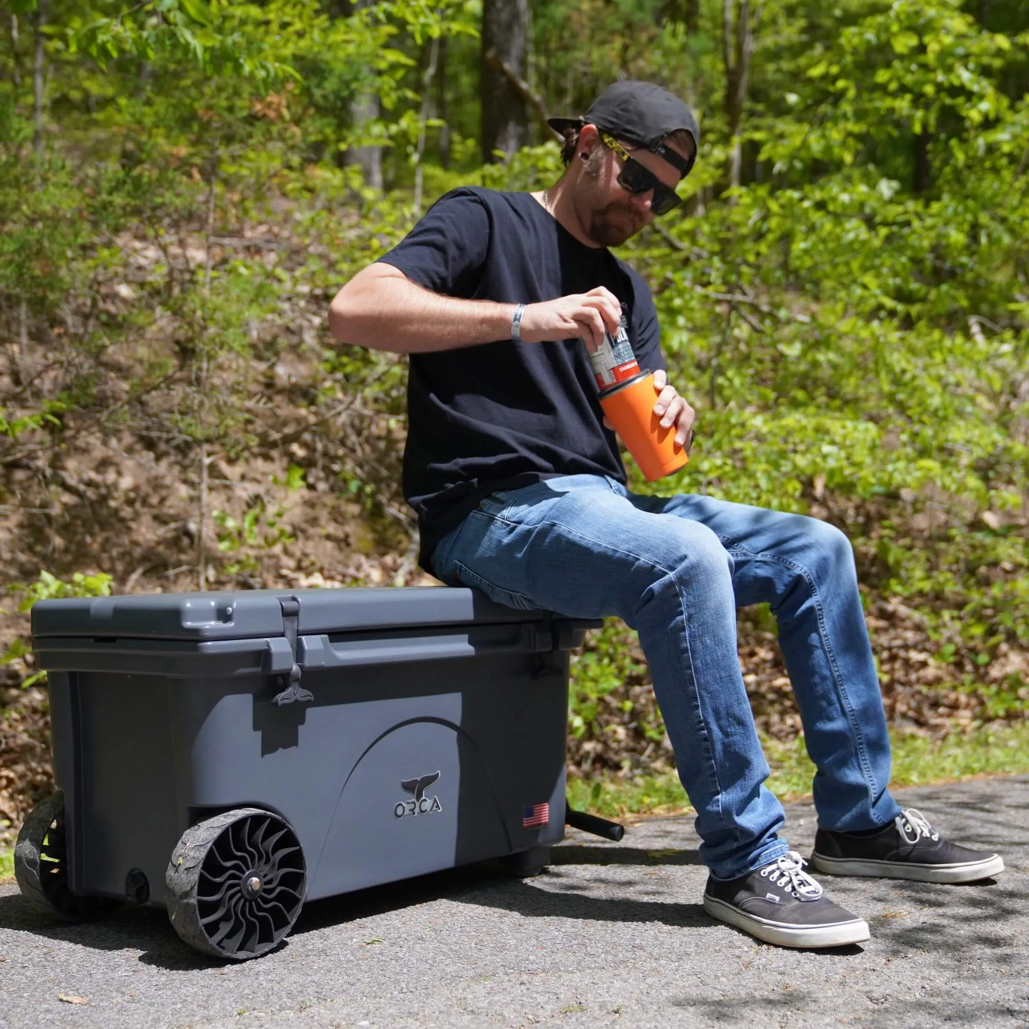 65 Quart Wheeled Cooler Charcoal
