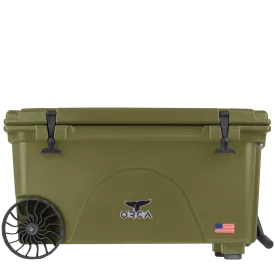 65 Quart Wheeled Cooler Green