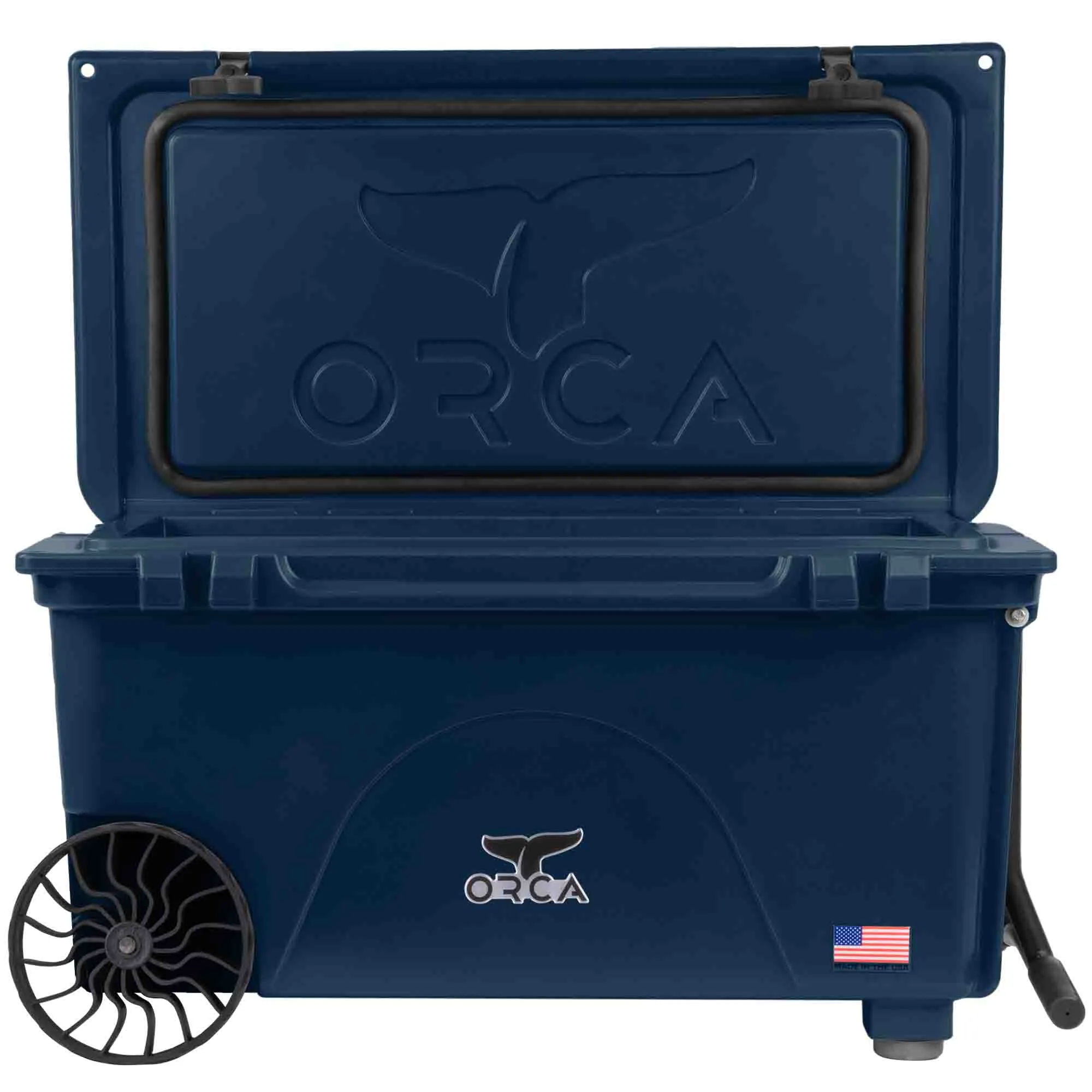 65 Quart Wheeled Cooler Navy