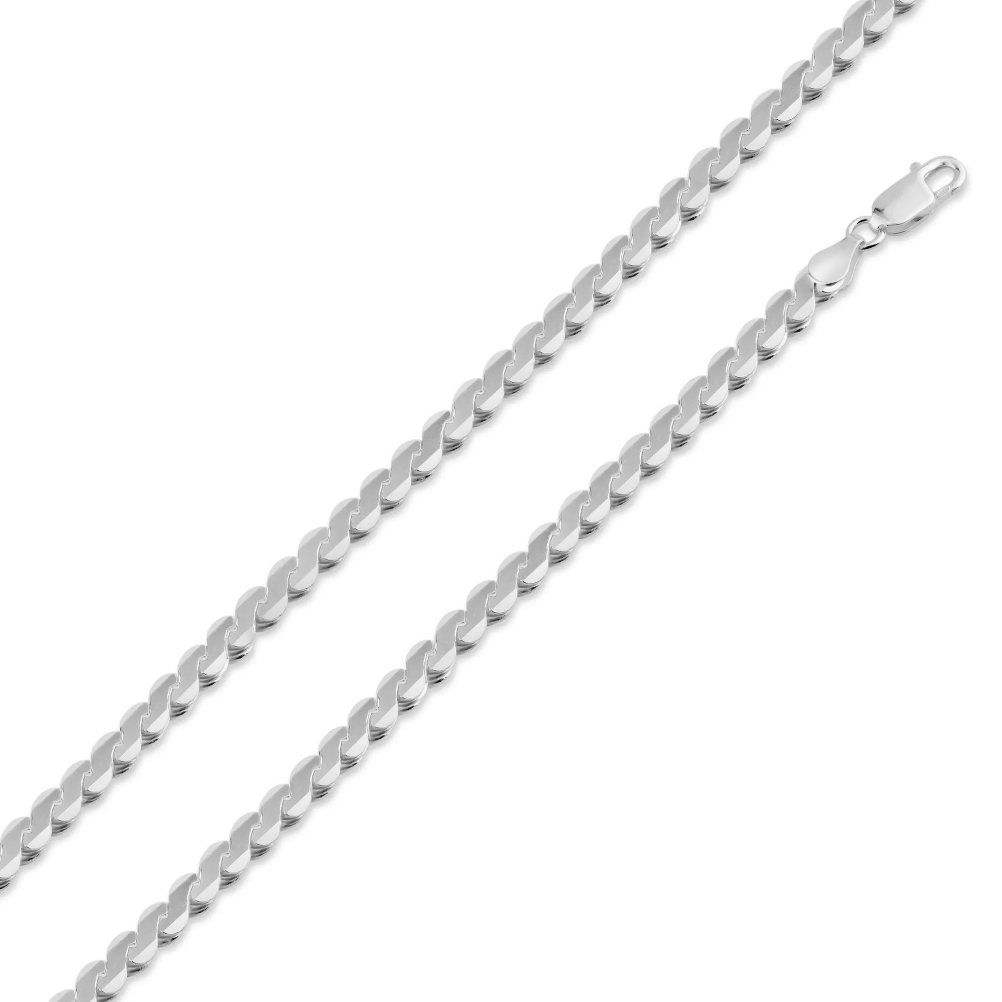 925 Sterling Silver Flat Rope / S Chain 5.1mm - CH753