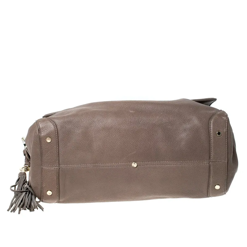 AIGNER Light Brown Leather Top Handle Bag