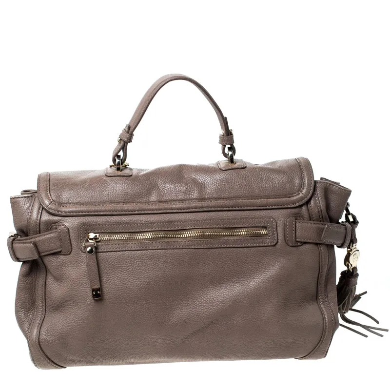 AIGNER Light Brown Leather Top Handle Bag