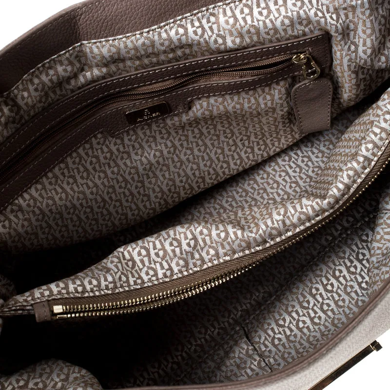 AIGNER Light Brown Leather Top Handle Bag