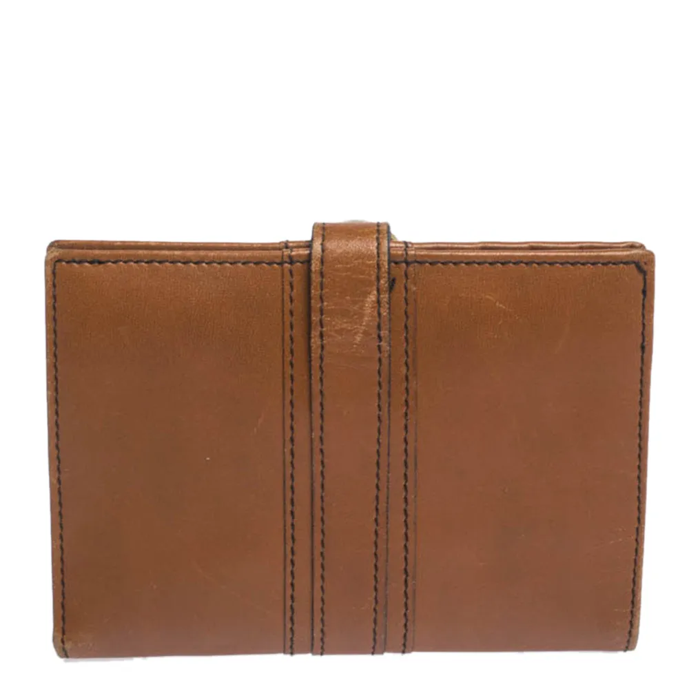 AIGNER Tan Leather Compact Wallet