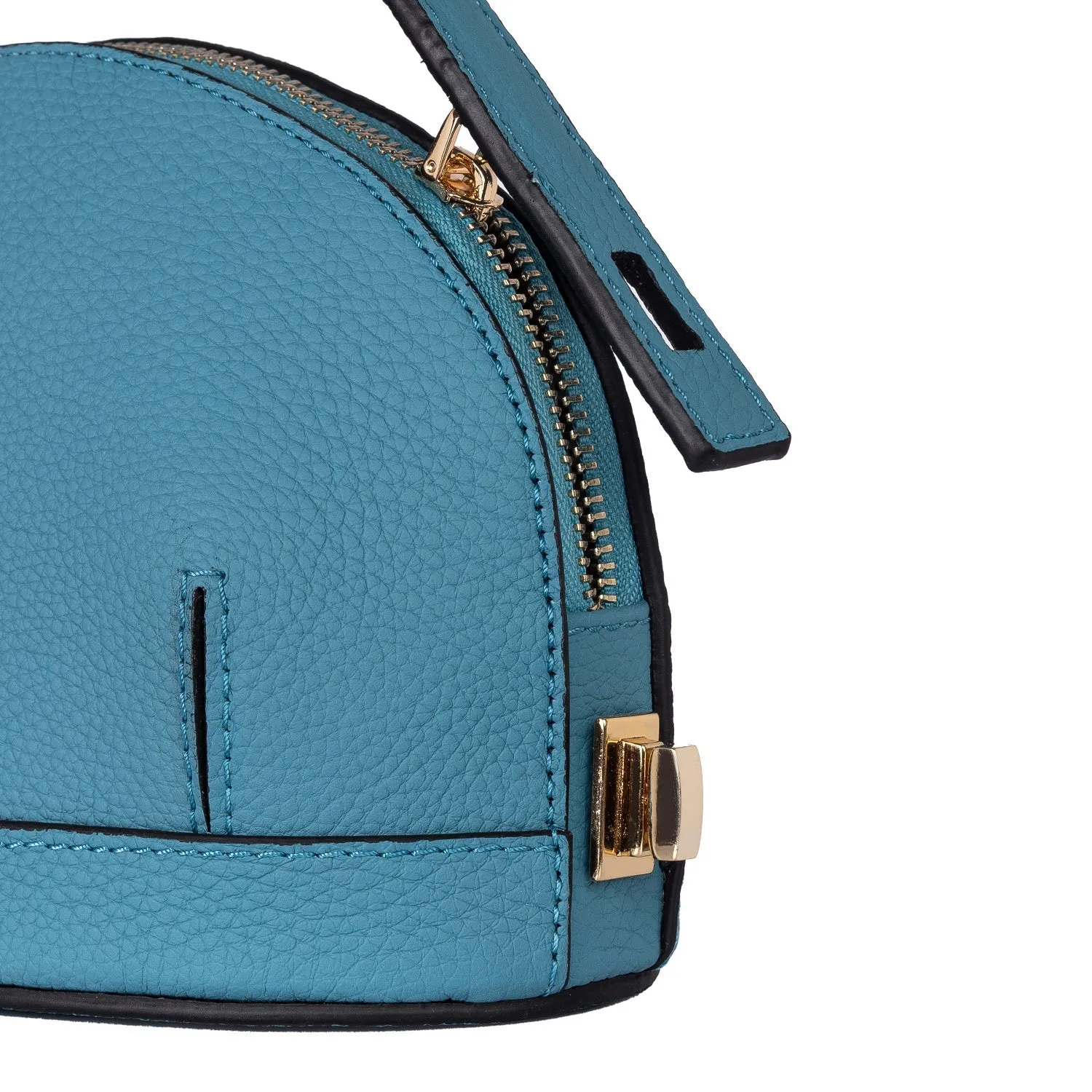 Audrey Blue Mini Leather Handbag