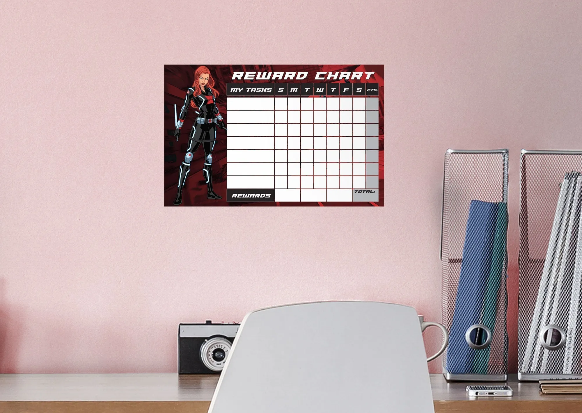 Avengers: BLACK WIDOW Reward Chart Dry Erase        - Officially Licensed Marvel Removable Wall   Adhesive Decal
