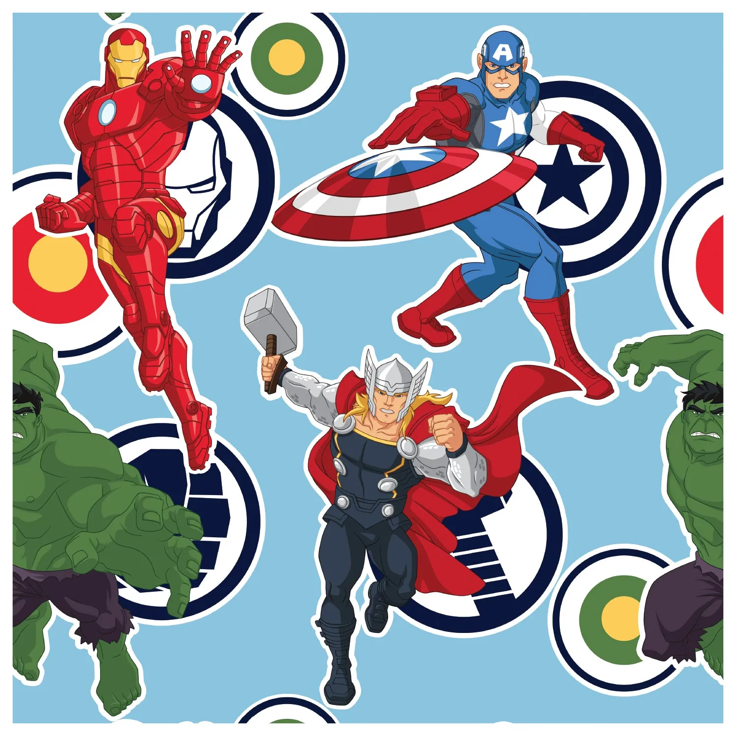 Avengers:  Poses & Icons        - Officially Licensed Marvel  Peel & Stick Wallpaper