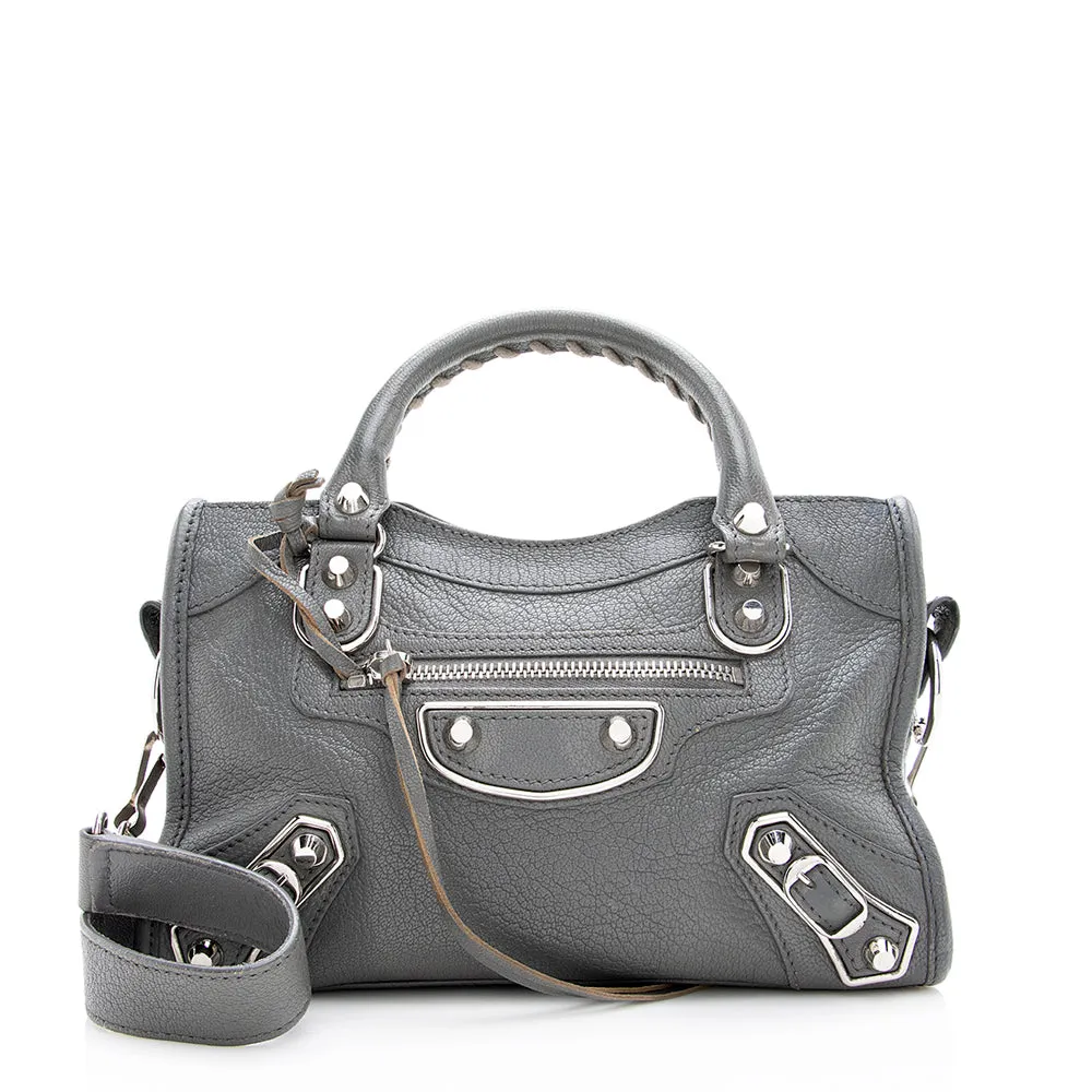 Balenciaga Chevre Metal Edge City Mini Satchel