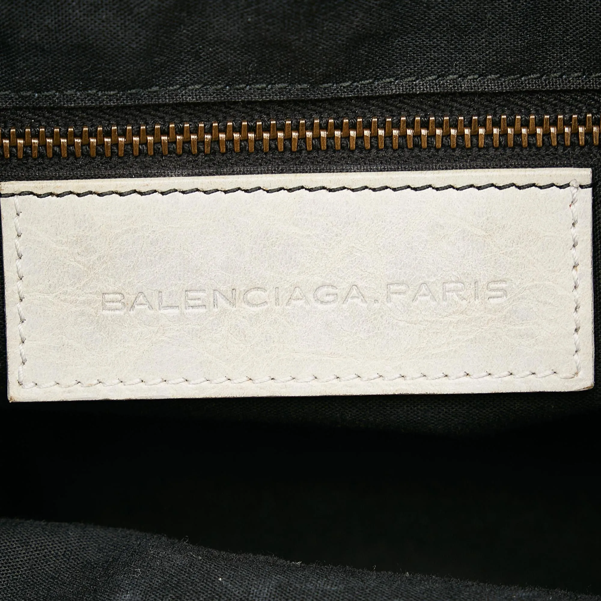 Balenciaga Motocross Pom Pom Leather Satchel