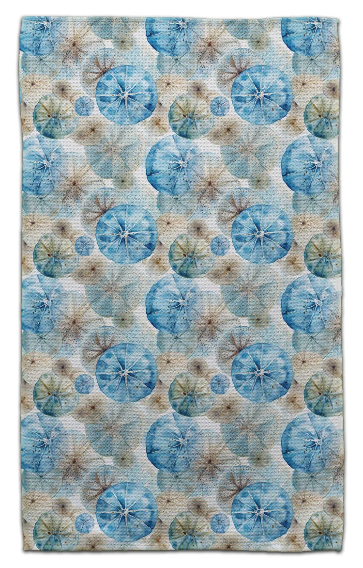 Blue/Beige Shells Eco-Dishtowel