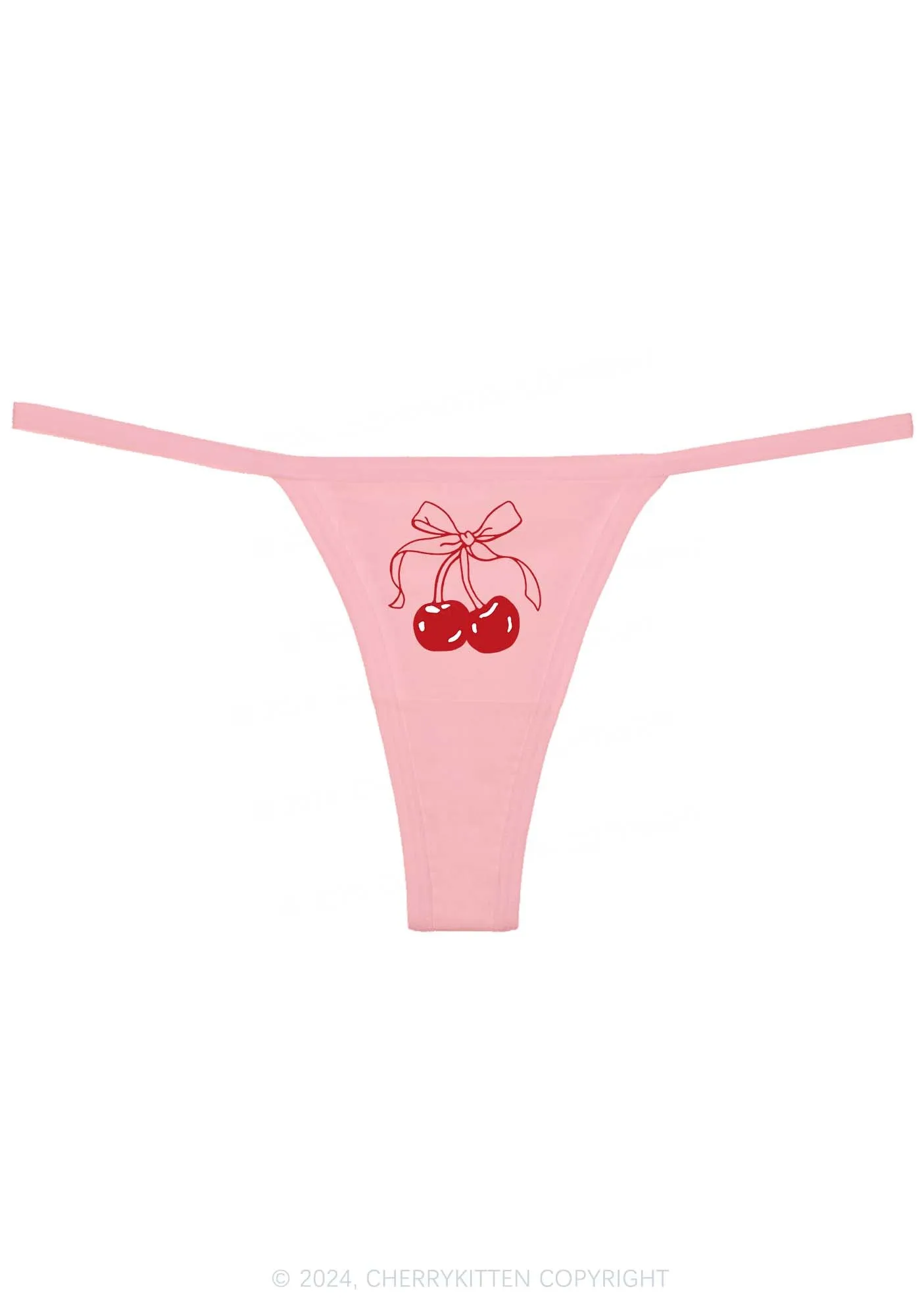 Bow Cherry Y2K Flat String Thong Cherrykitten