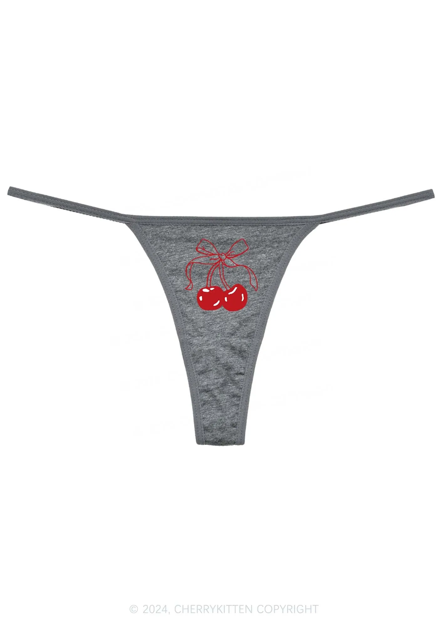 Bow Cherry Y2K Flat String Thong Cherrykitten
