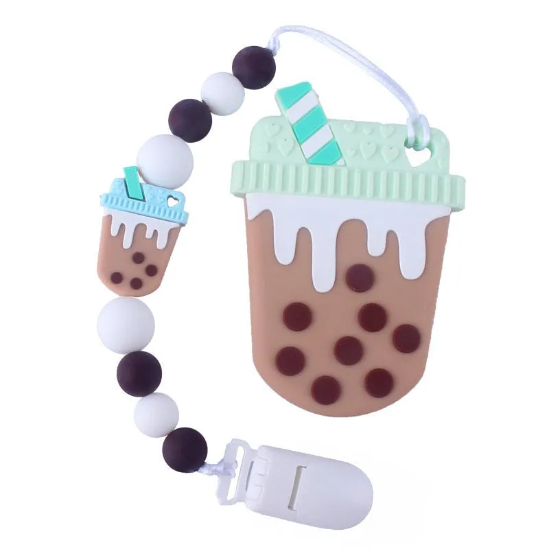 Bubble Tea Paci Clip & Teether