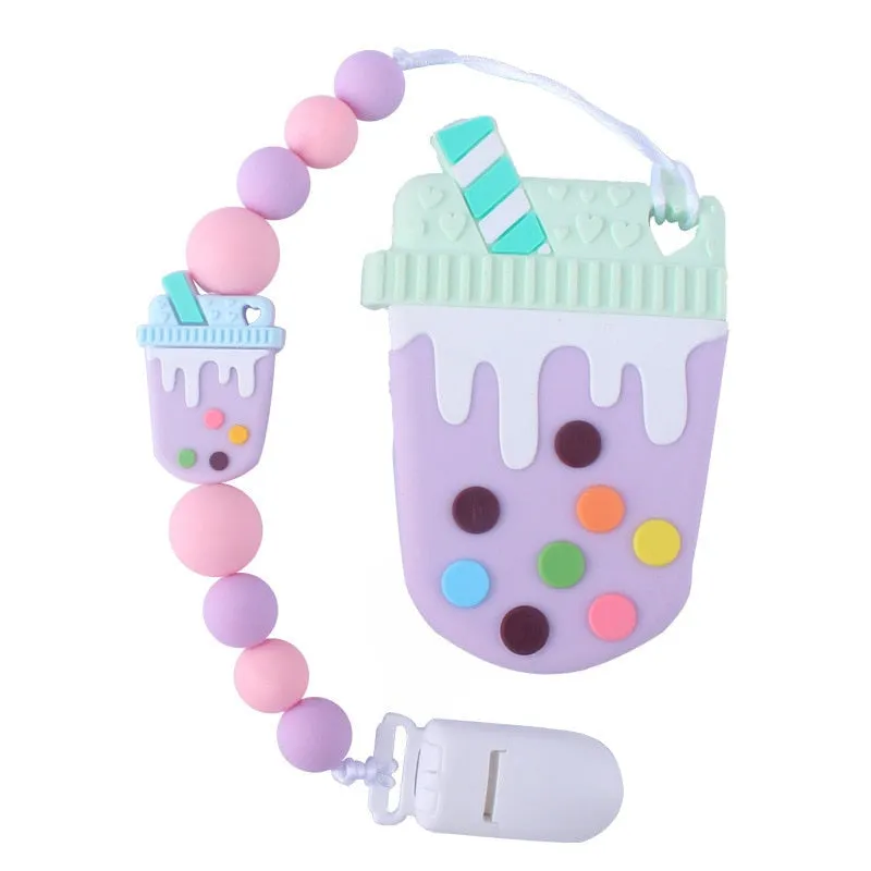 Bubble Tea Paci Clip & Teether