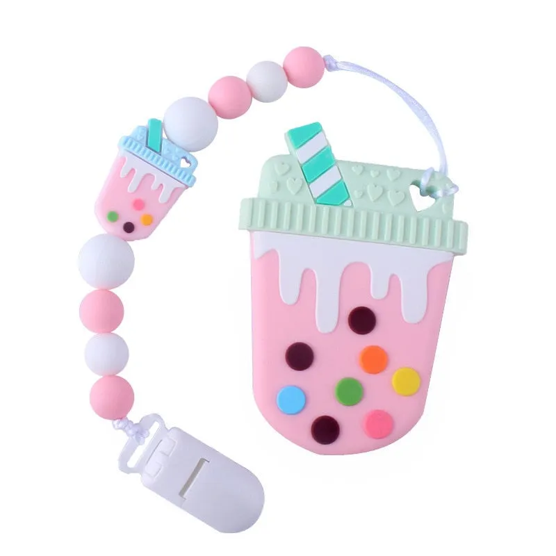 Bubble Tea Paci Clip & Teether