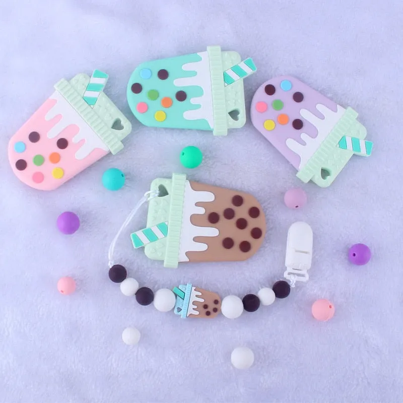 Bubble Tea Paci Clip & Teether