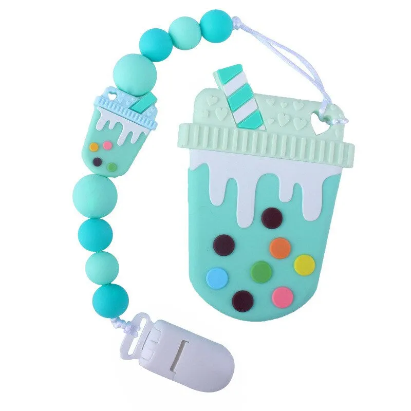 Bubble Tea Paci Clip & Teether