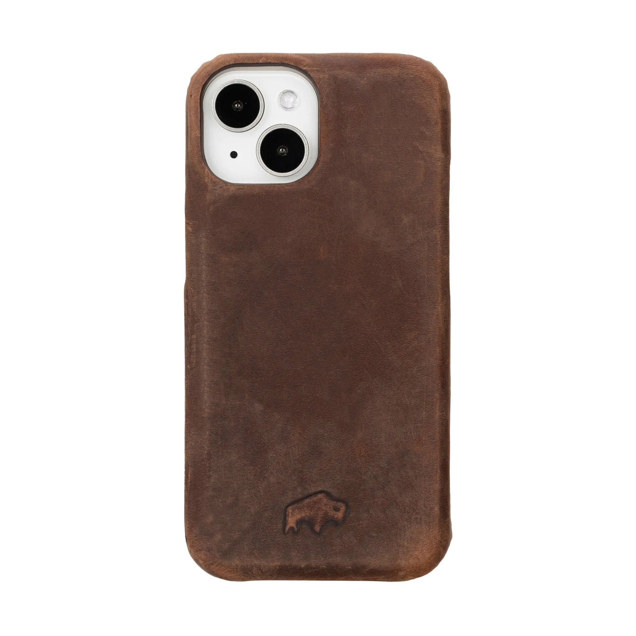 Burkley iPhone 15 Wallet Case, Distressed Coffee