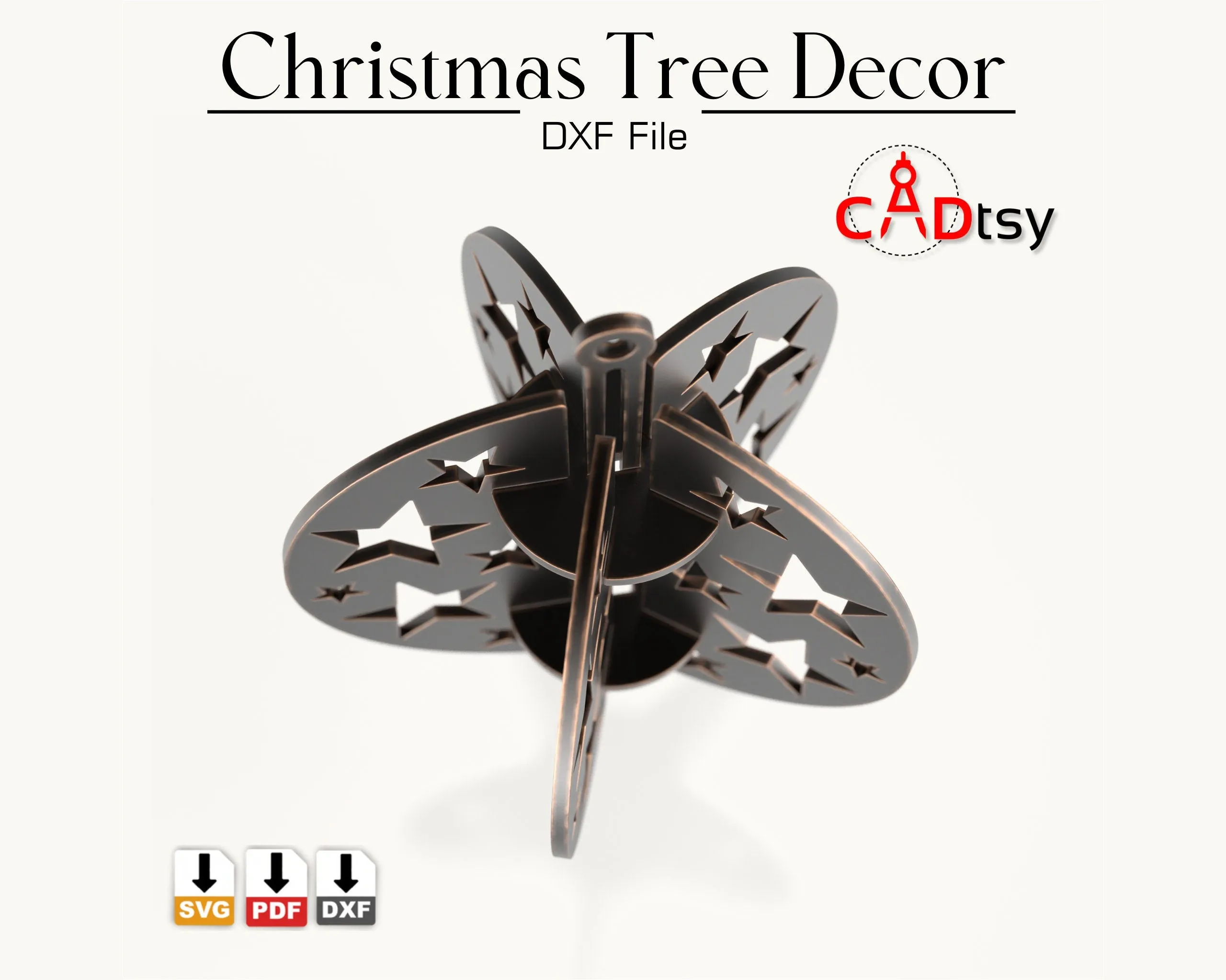 Christmas Tree Decor Ball DXF / SVG CNC Laser Cutting Files
