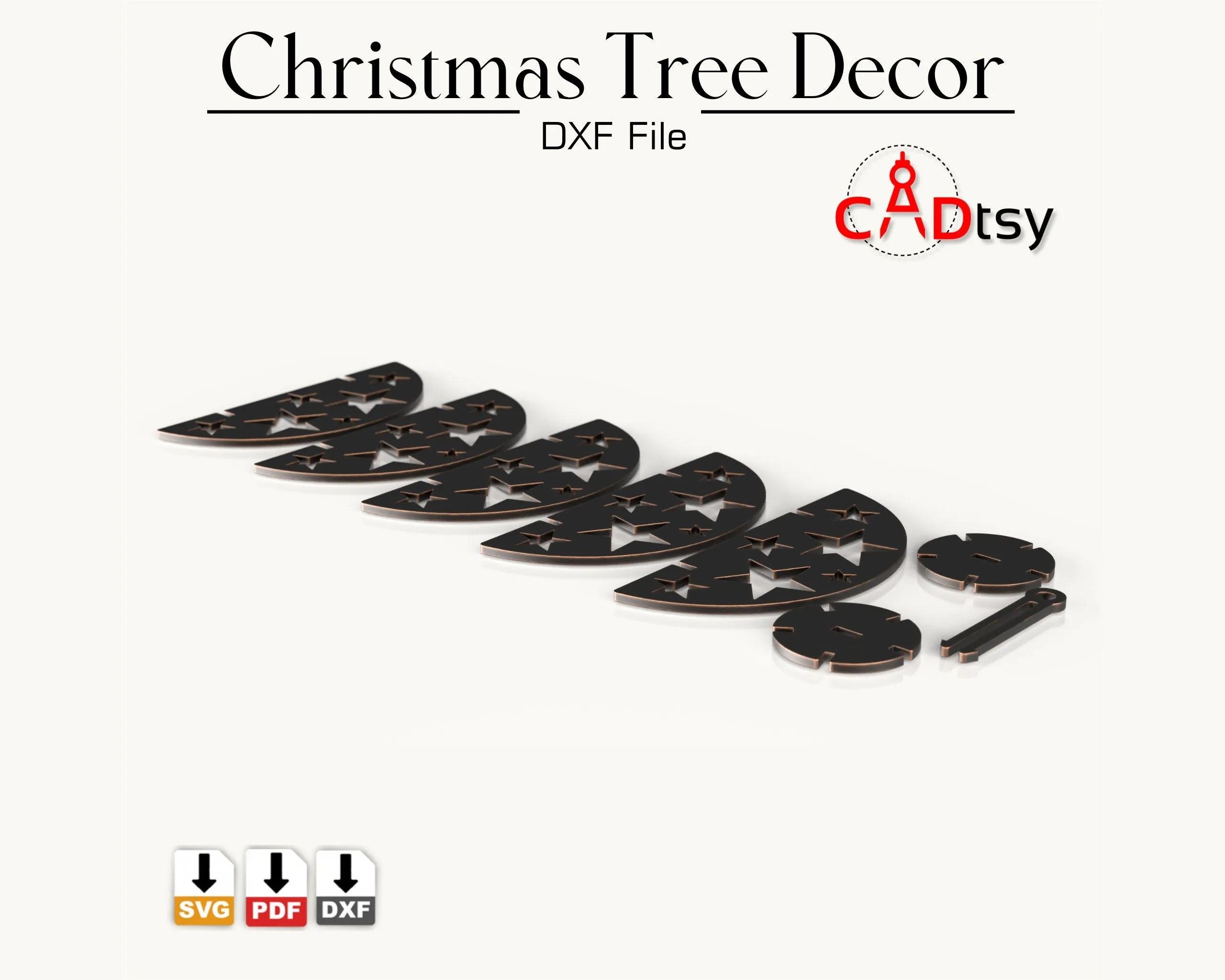 Christmas Tree Decor Ball DXF / SVG CNC Laser Cutting Files