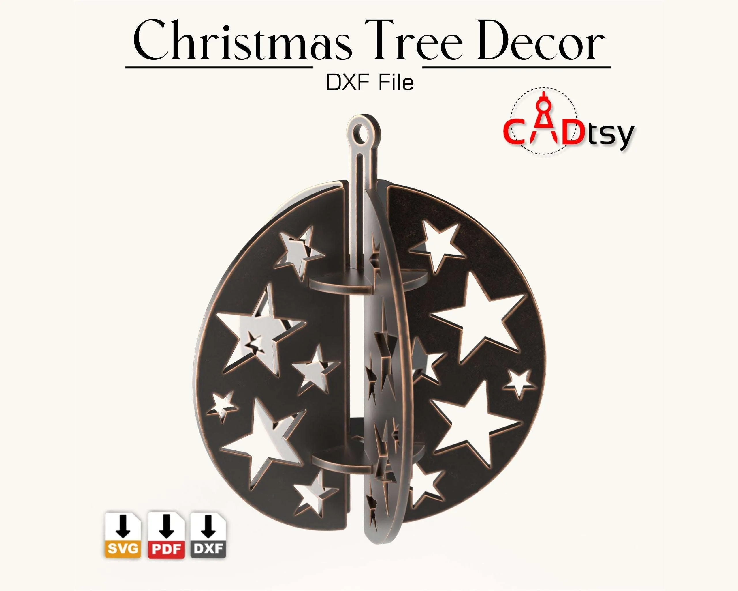 Christmas Tree Decor Ball DXF / SVG CNC Laser Cutting Files