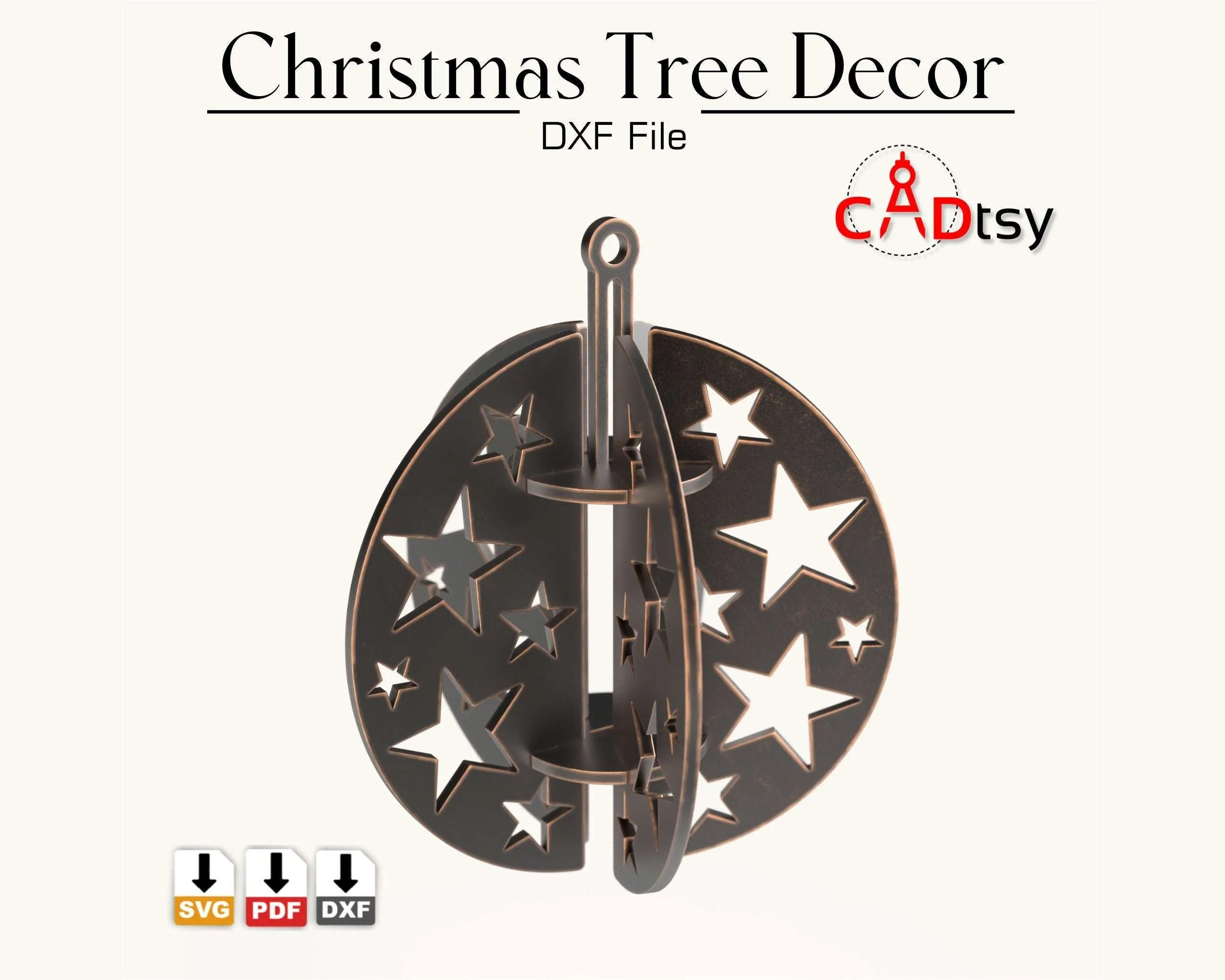Christmas Tree Decor Ball DXF / SVG CNC Laser Cutting Files