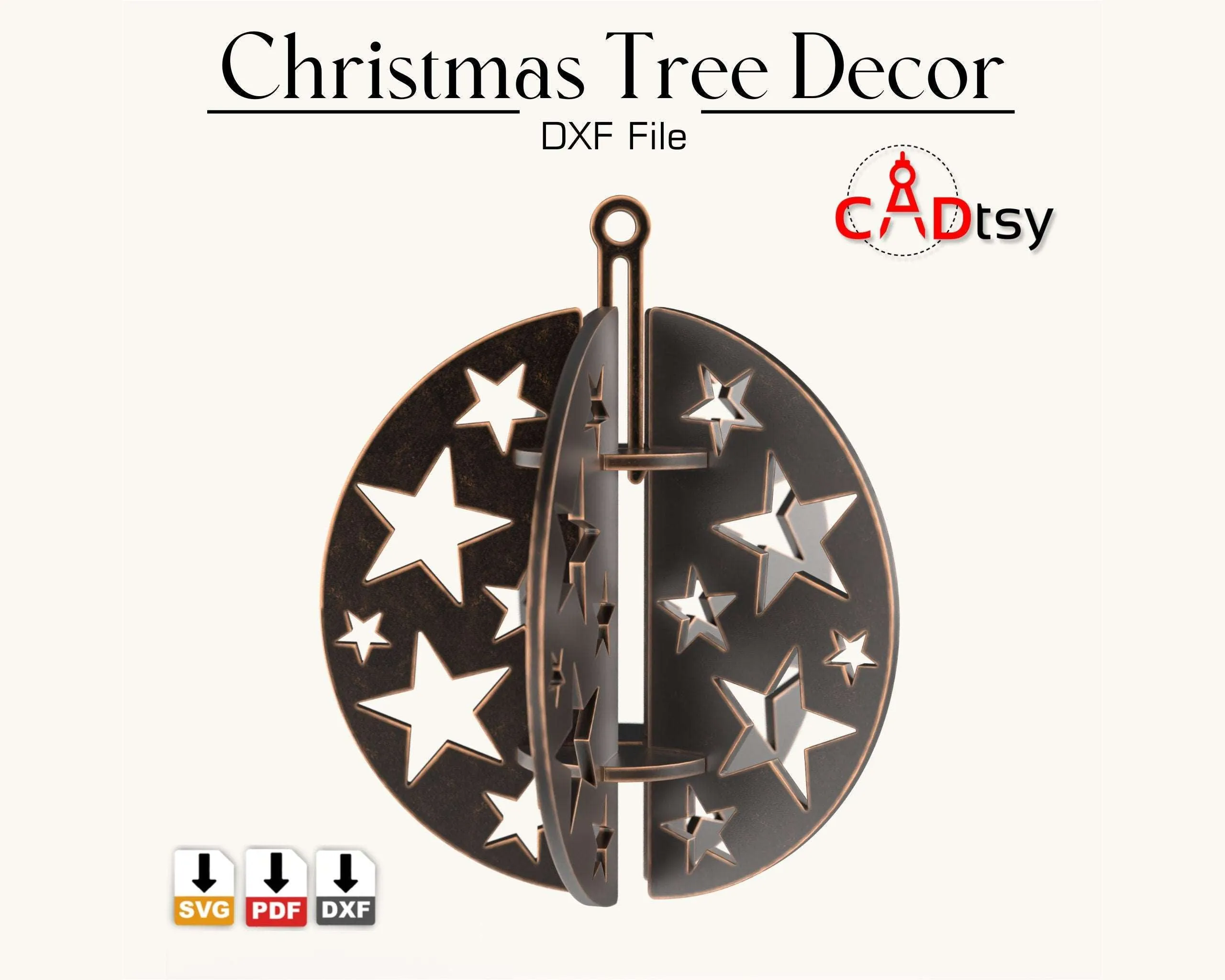 Christmas Tree Decor Ball DXF / SVG CNC Laser Cutting Files