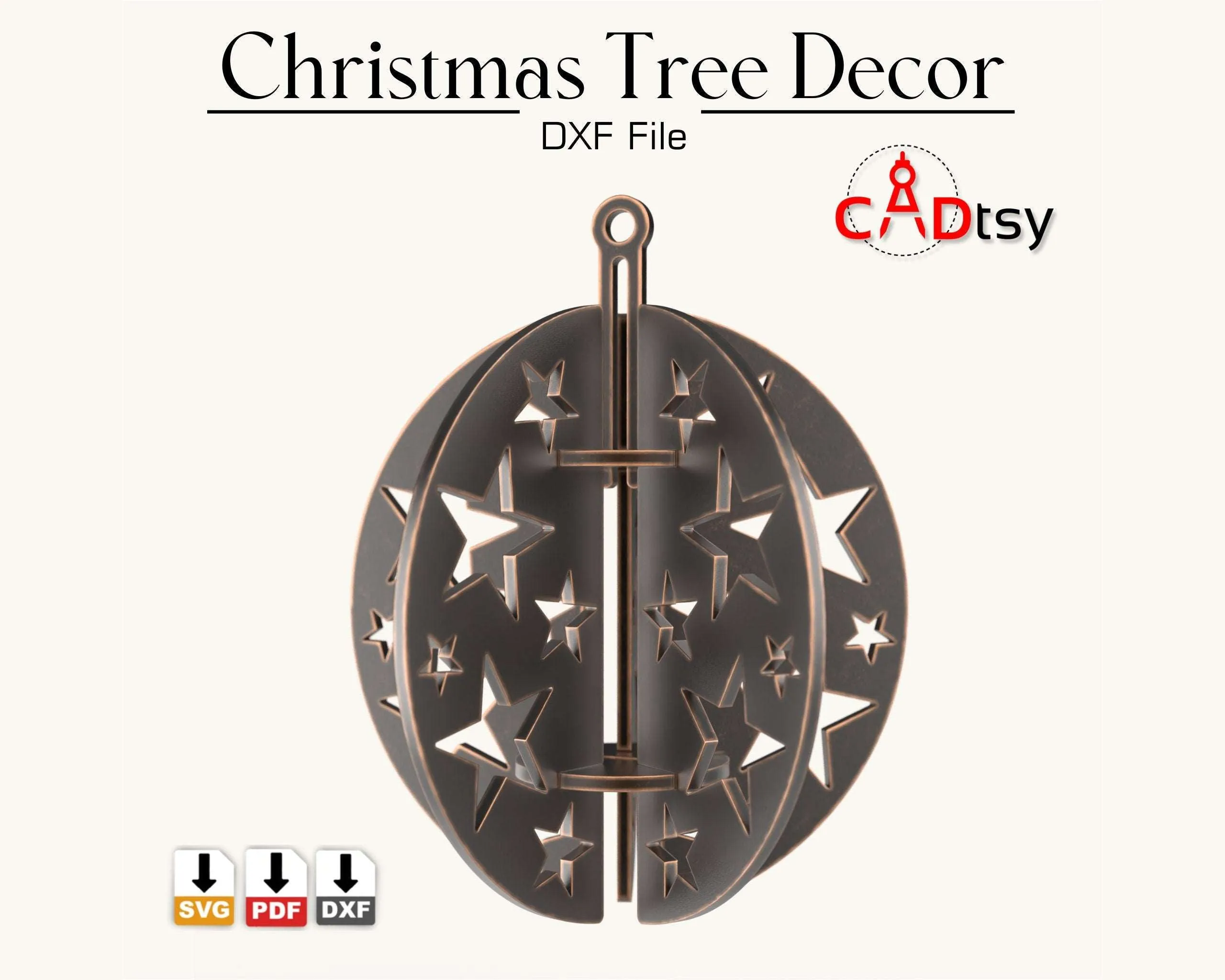 Christmas Tree Decor Ball DXF / SVG CNC Laser Cutting Files