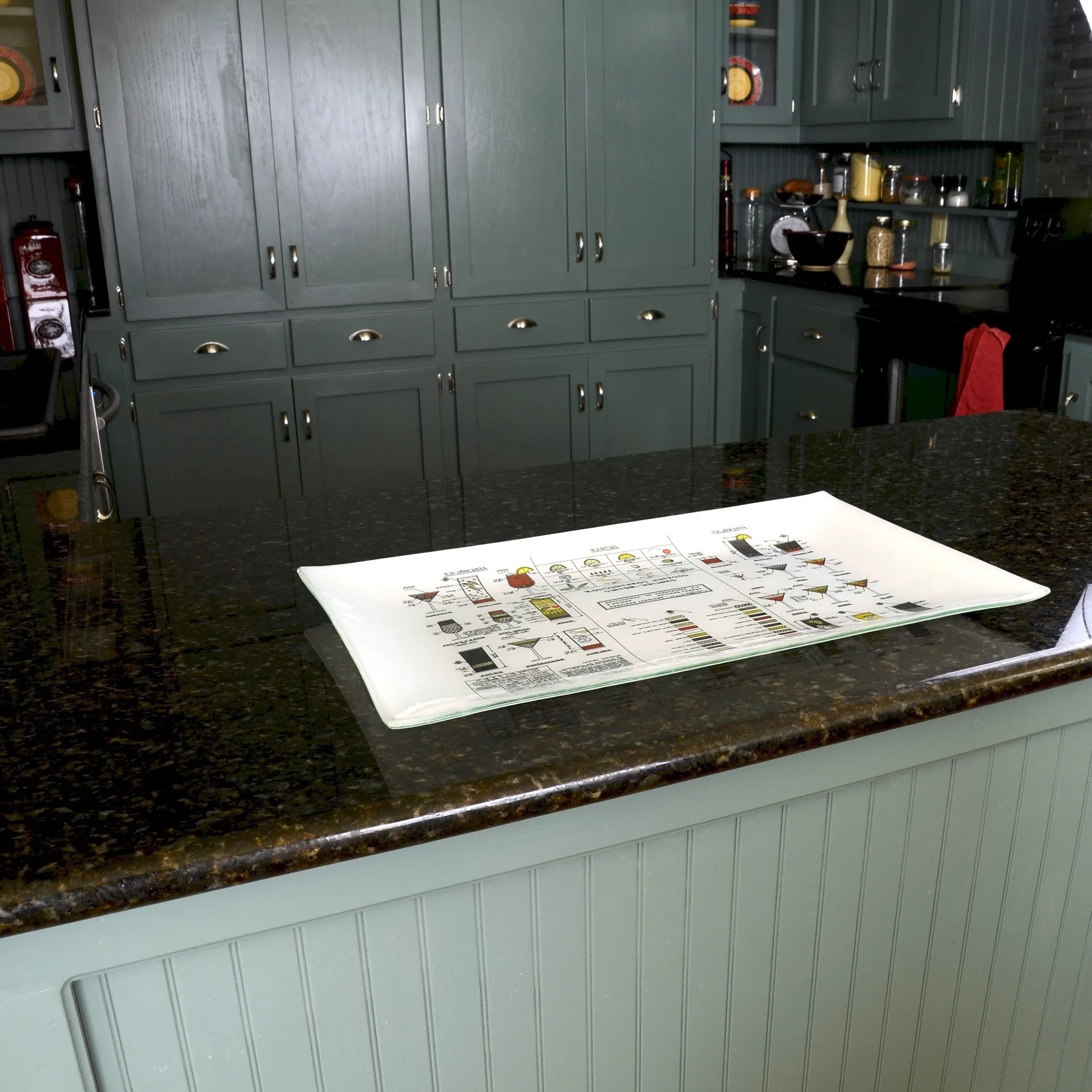Cocktail Construction Large Glass Tray