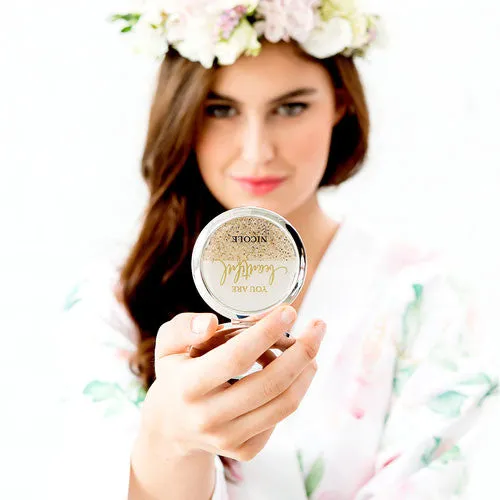 Compact Mirror Glitter Foil Makeup Mirror