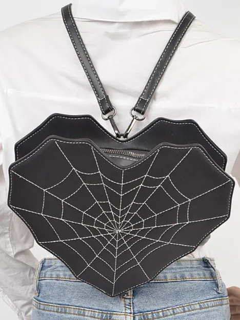 Convertible Spiderweb Heart Bag