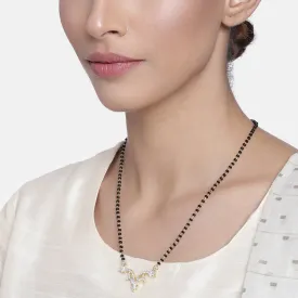 Estele Gold & Rhodium Plated Glimmer Mangalsutra Necklace with Austrian Crystals for Women