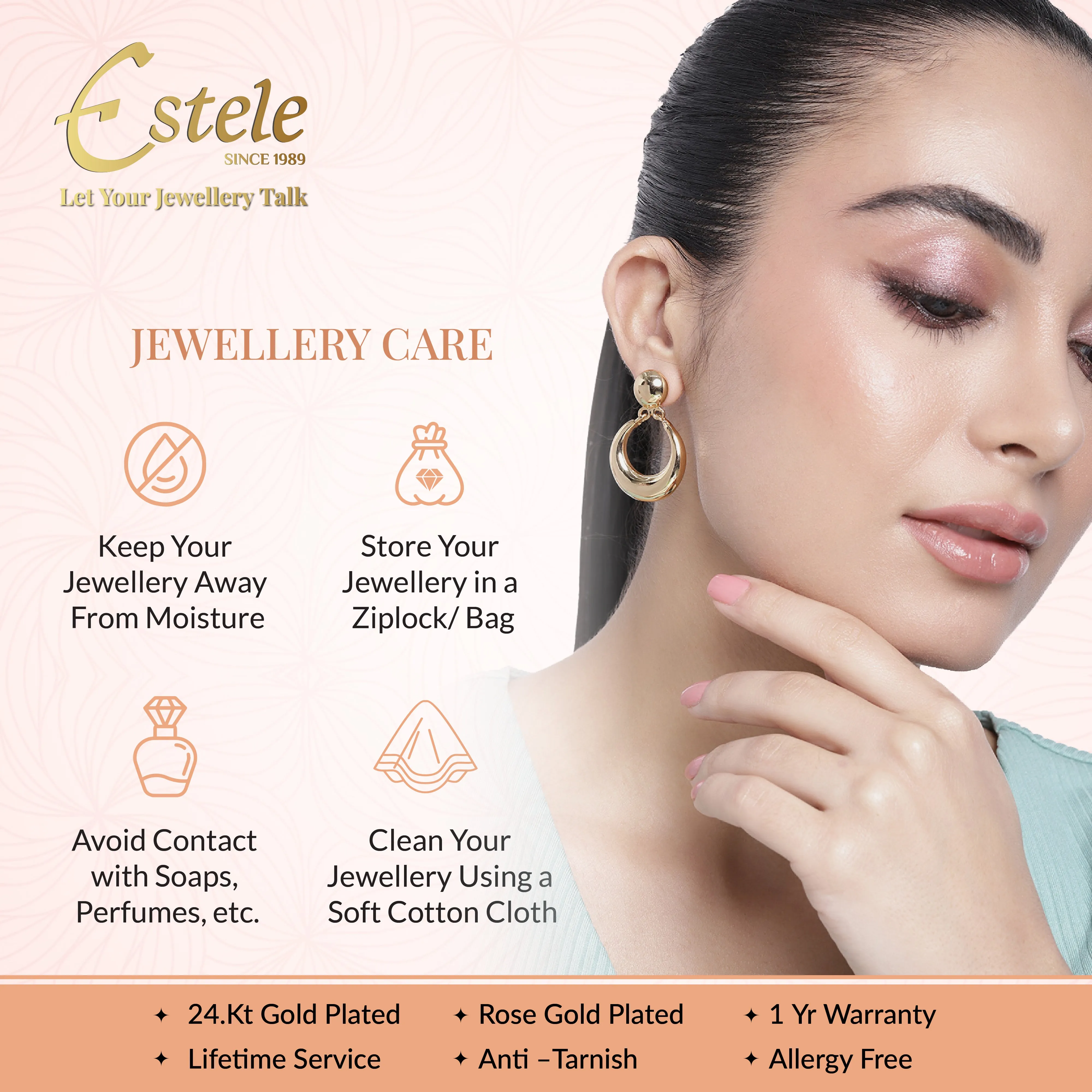Estele Gold & Rhodium Plated Shimmering Mangalsutra Necklace Set for Women