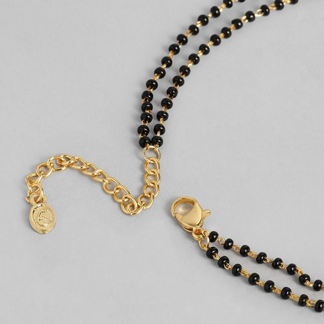 Estele Gold & Rhodium Plated Shimmering Mangalsutra Necklace Set for Women