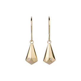 Gold and Diamond Crystal Fragment Earrings