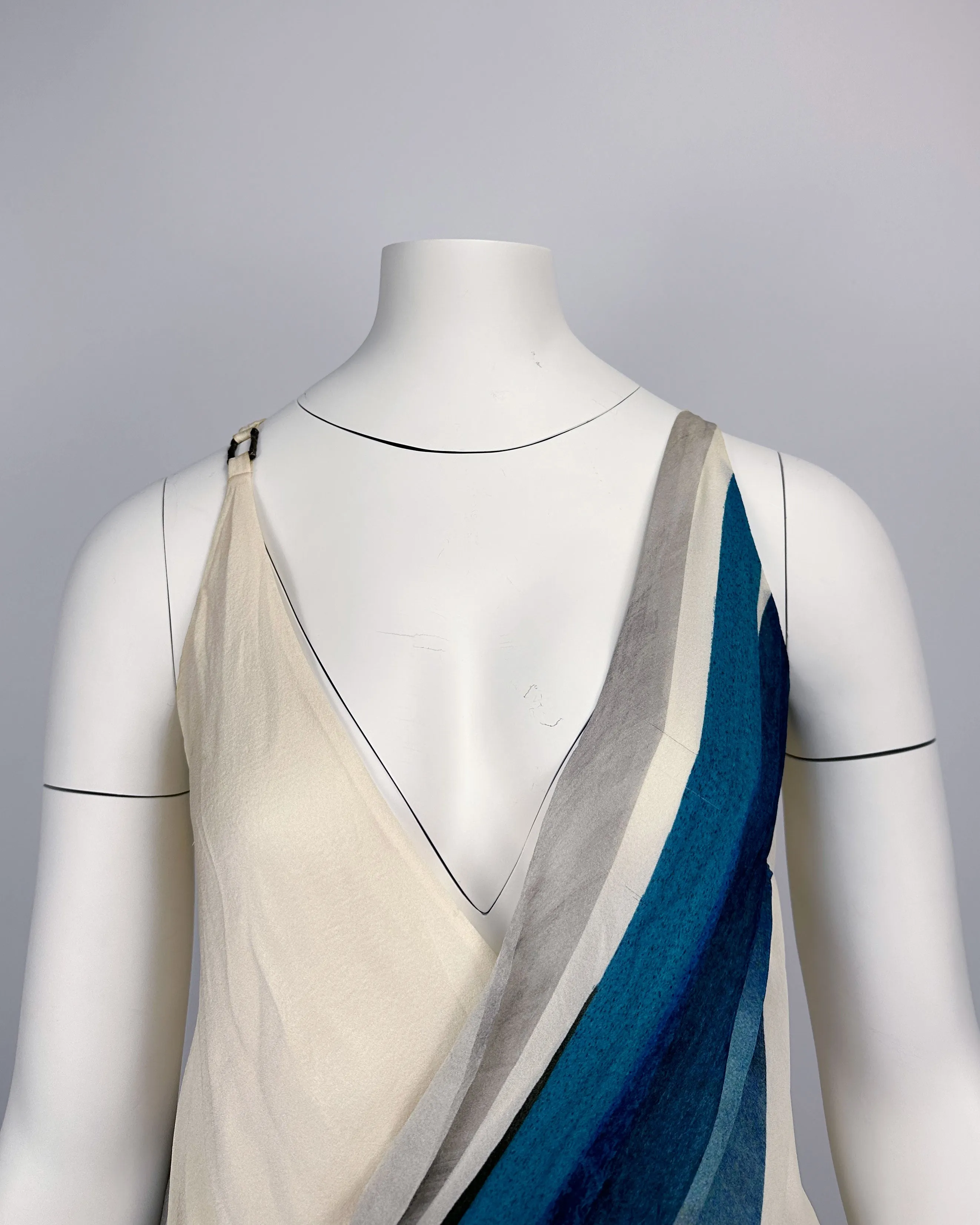Helmut Lang Asymmetric Blue White Top 2000's