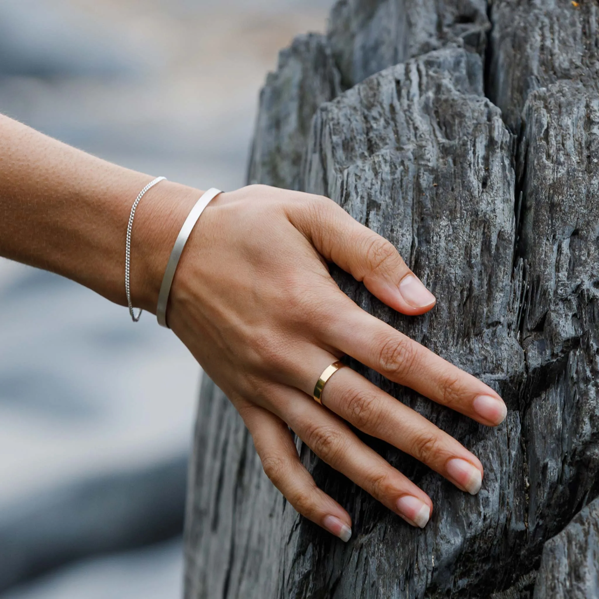 Maida Silver Curb Chain Bracelet