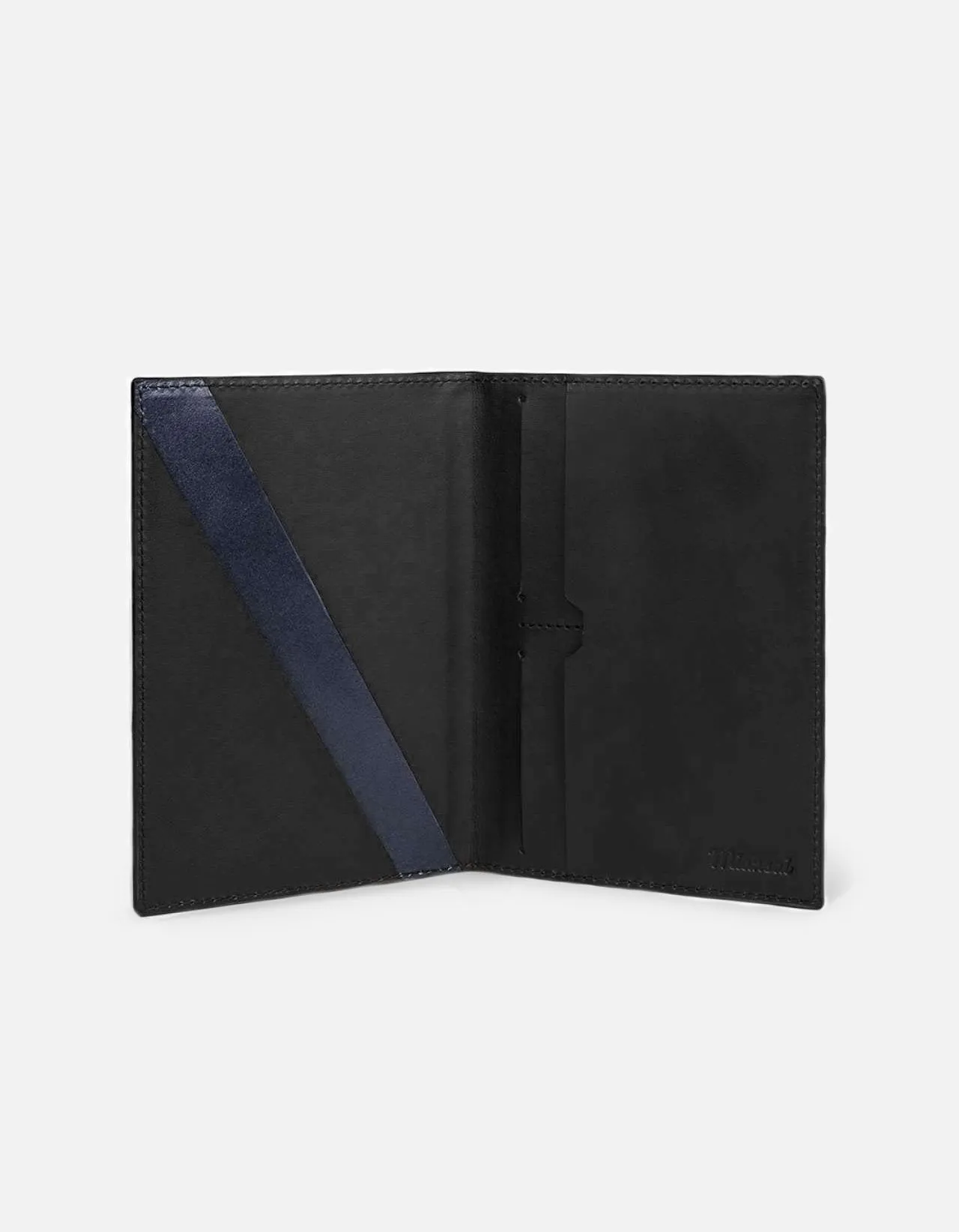 Modern Passport Wallet, Black/Navy