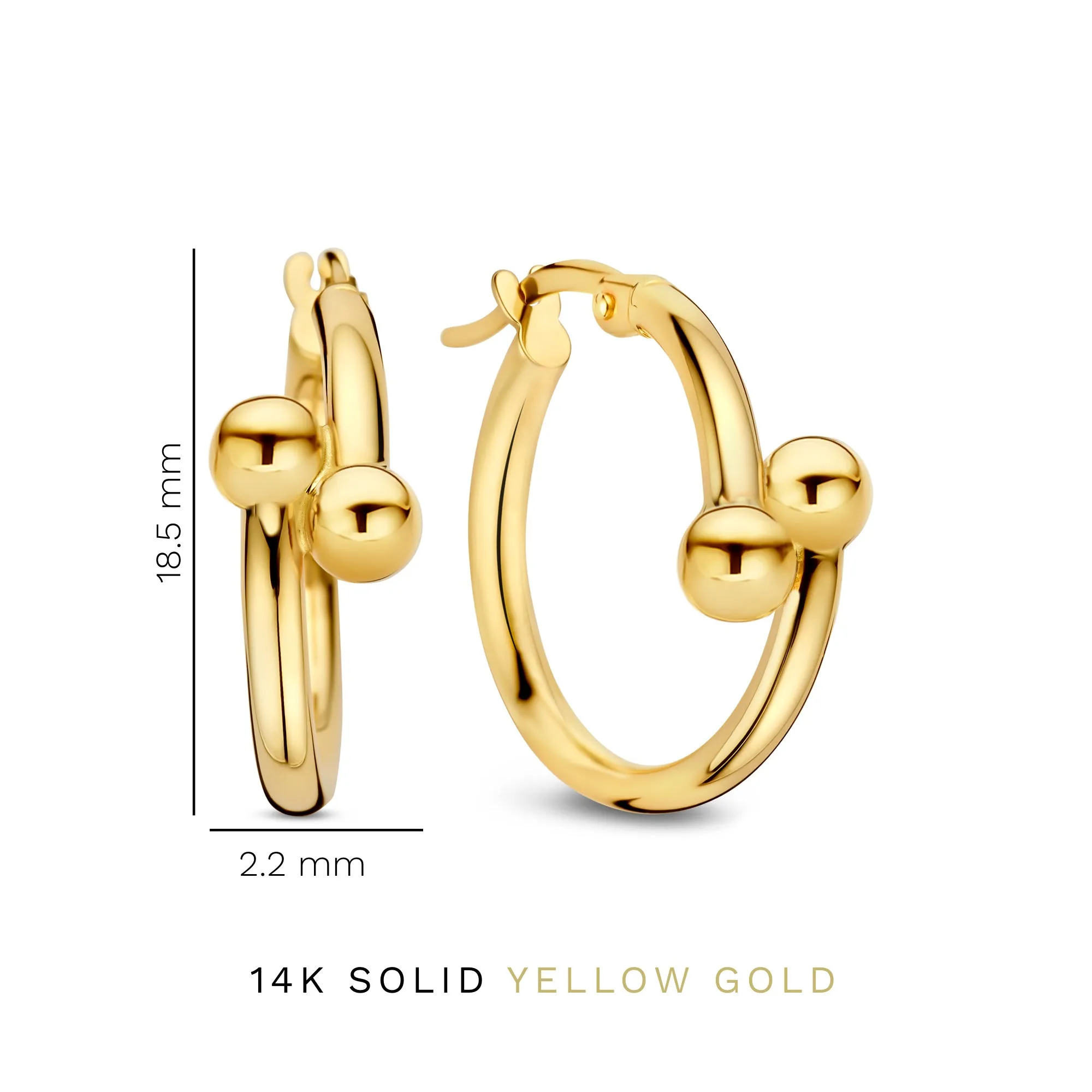 Monceau Mirell 14 karat gold hoop earrings (16.5 mm)