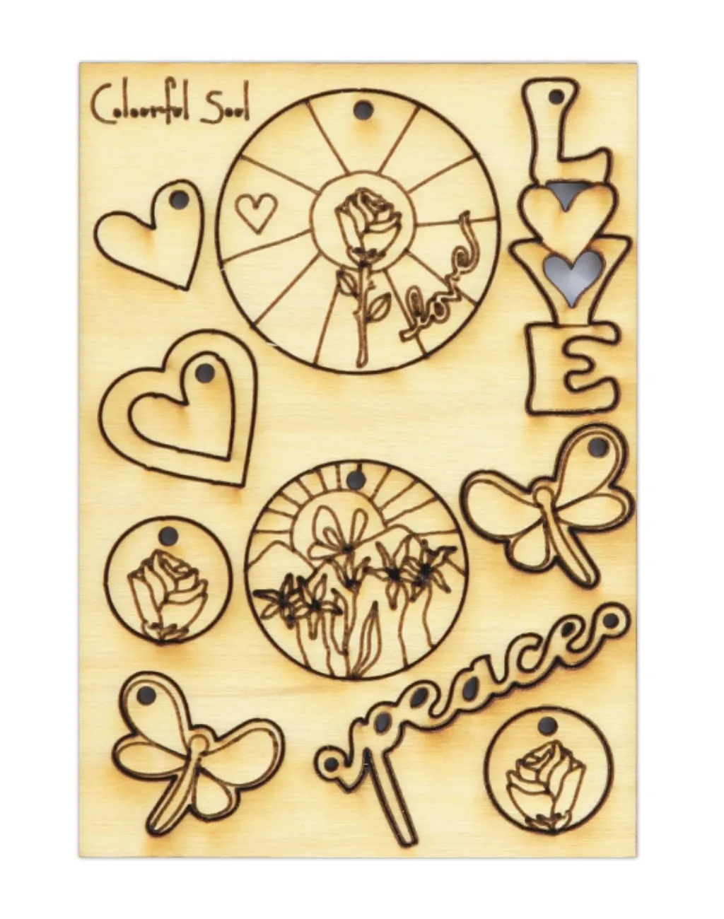 Peace & Love, Jewelry Pop Outs (1 panel, 11pcs/ea)