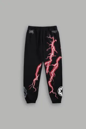 Ride The Lightning Post Lounge Sweats in Black