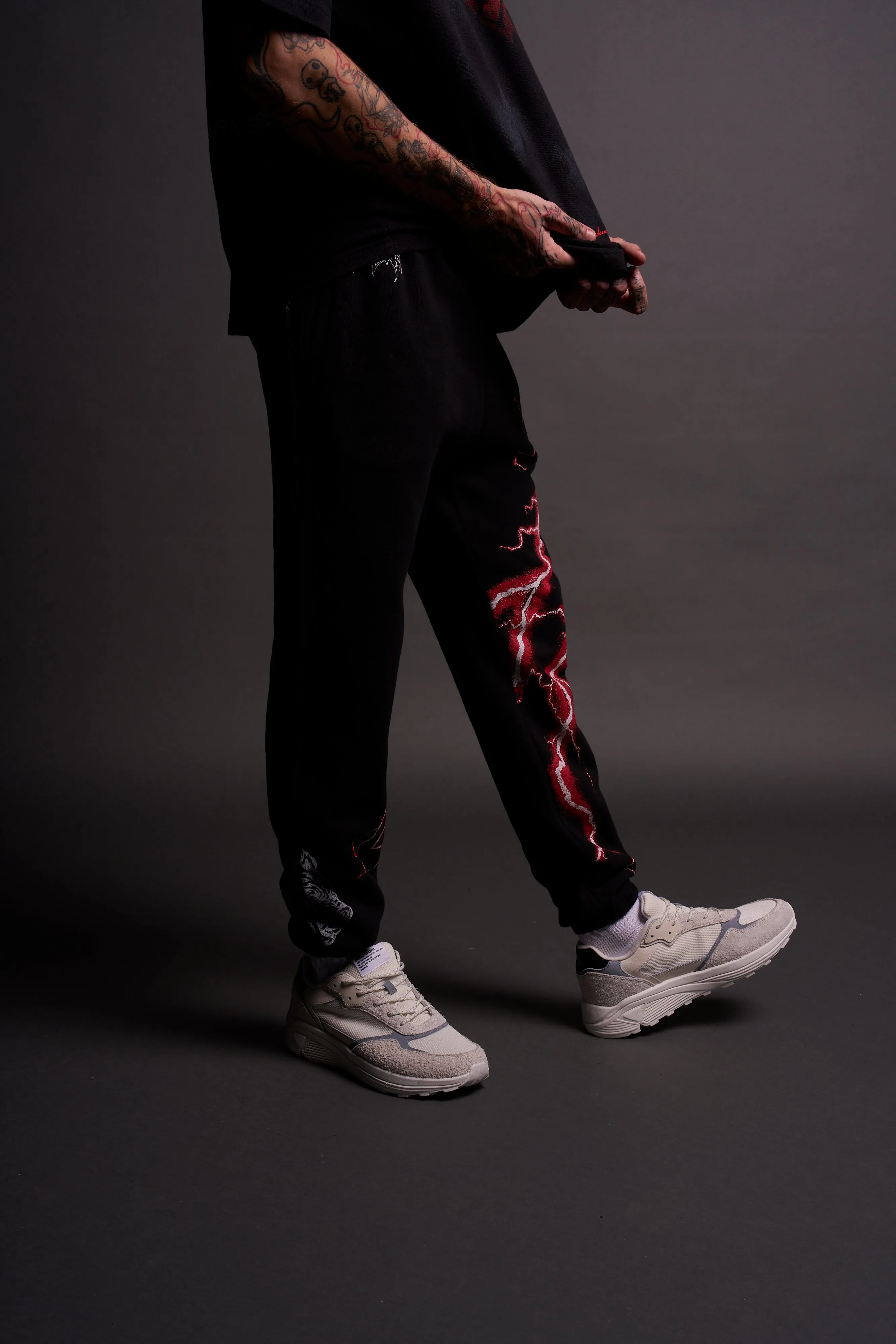 Ride The Lightning Post Lounge Sweats in Black