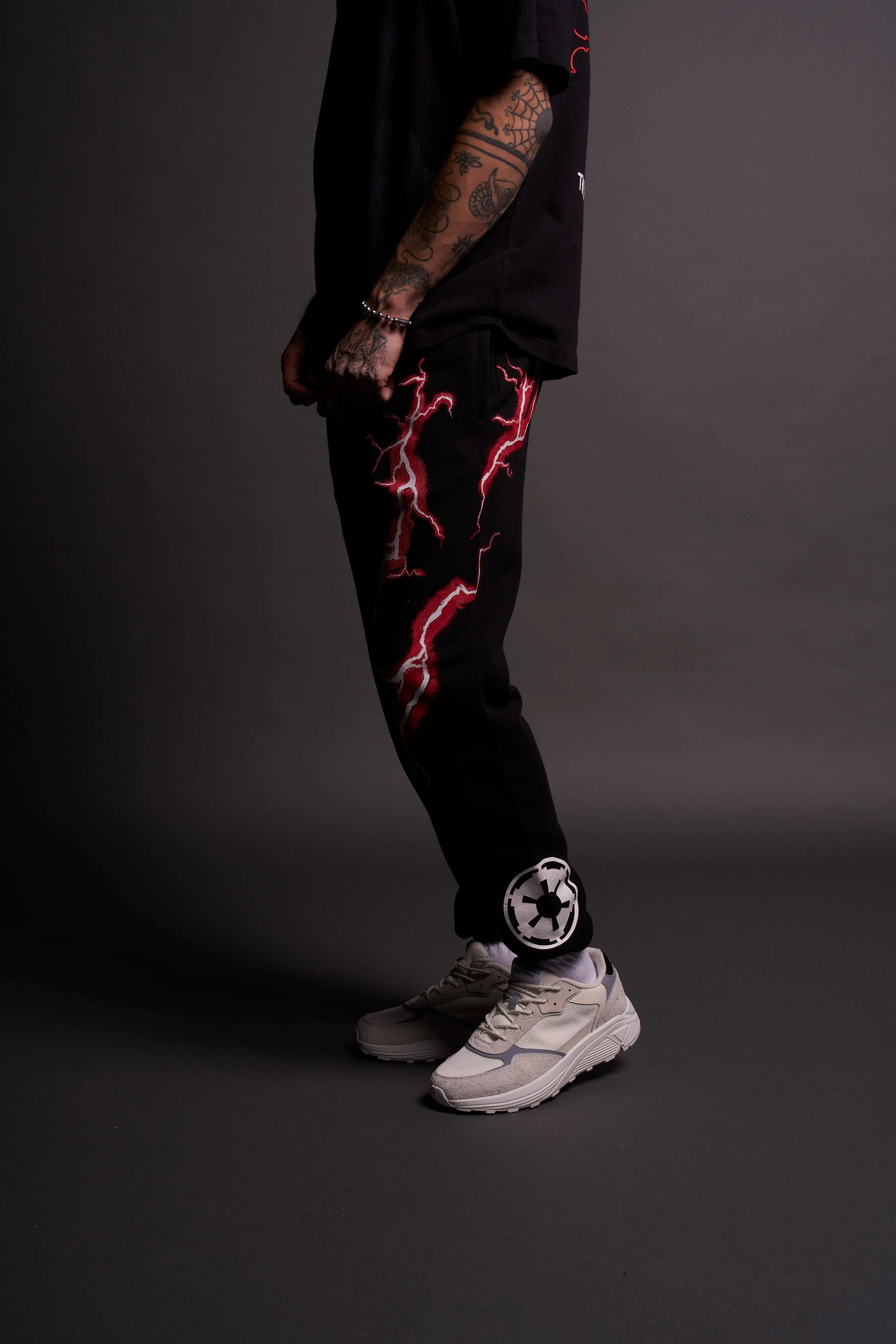 Ride The Lightning Post Lounge Sweats in Black