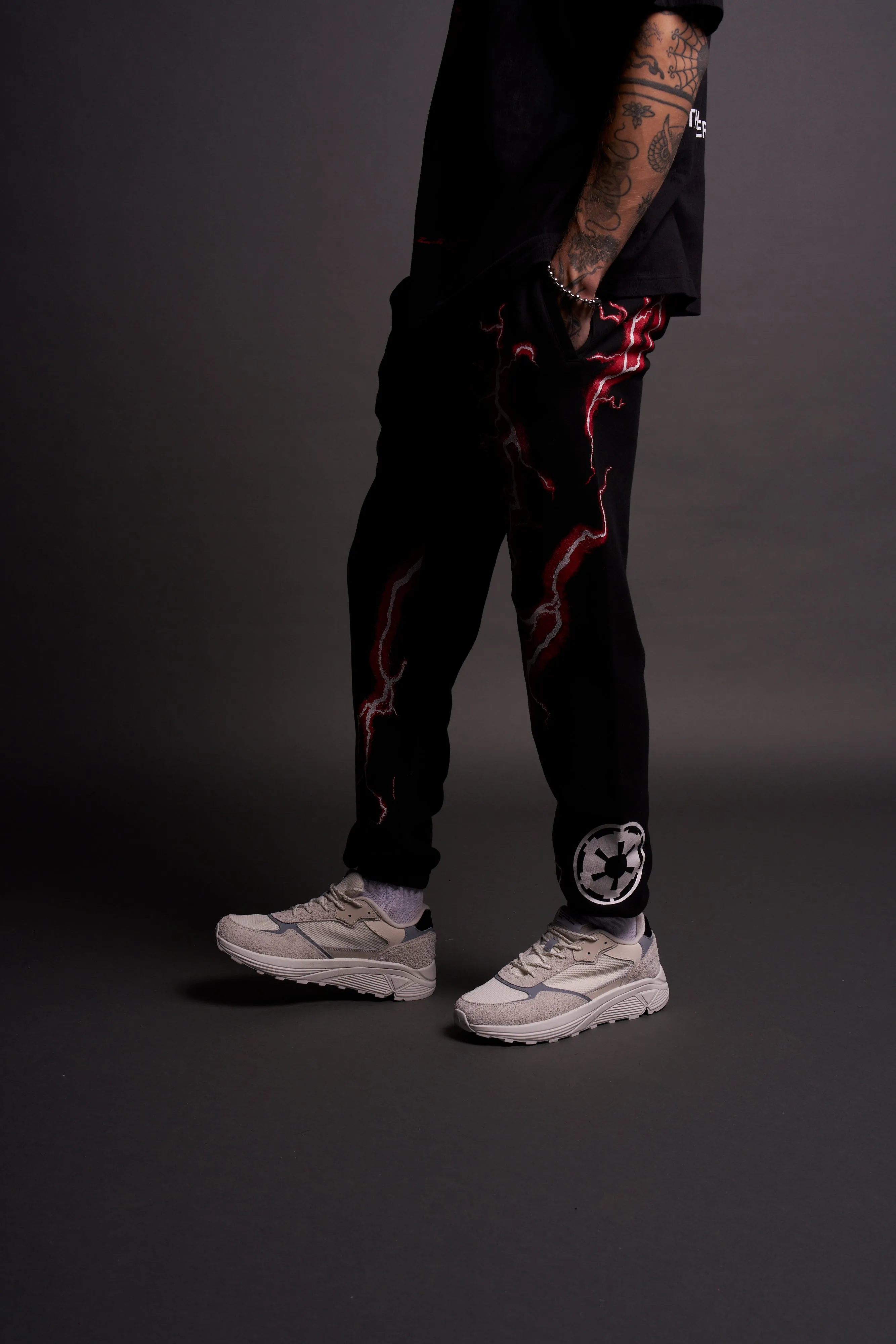 Ride The Lightning Post Lounge Sweats in Black