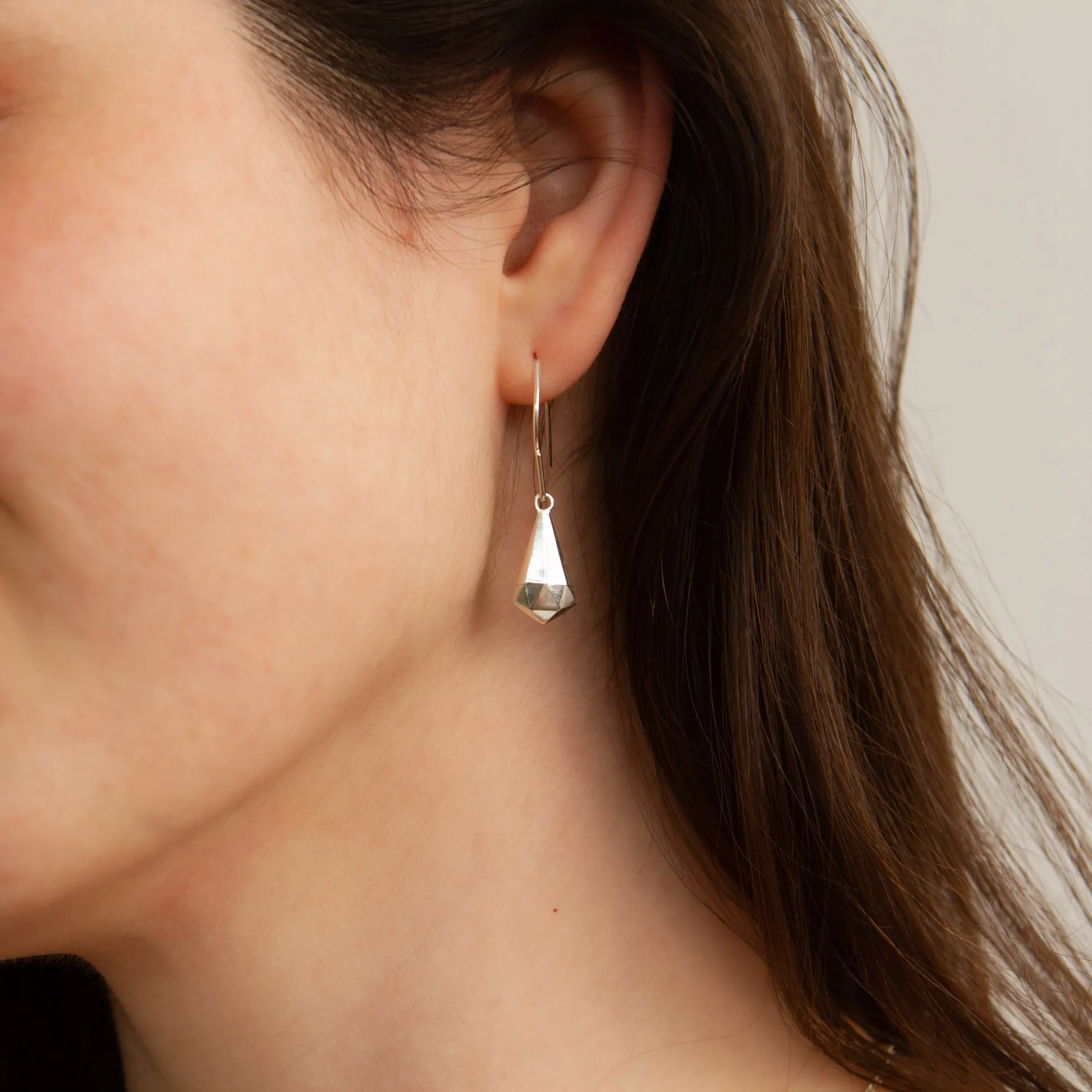 Silver Crystal Fragment Earrings