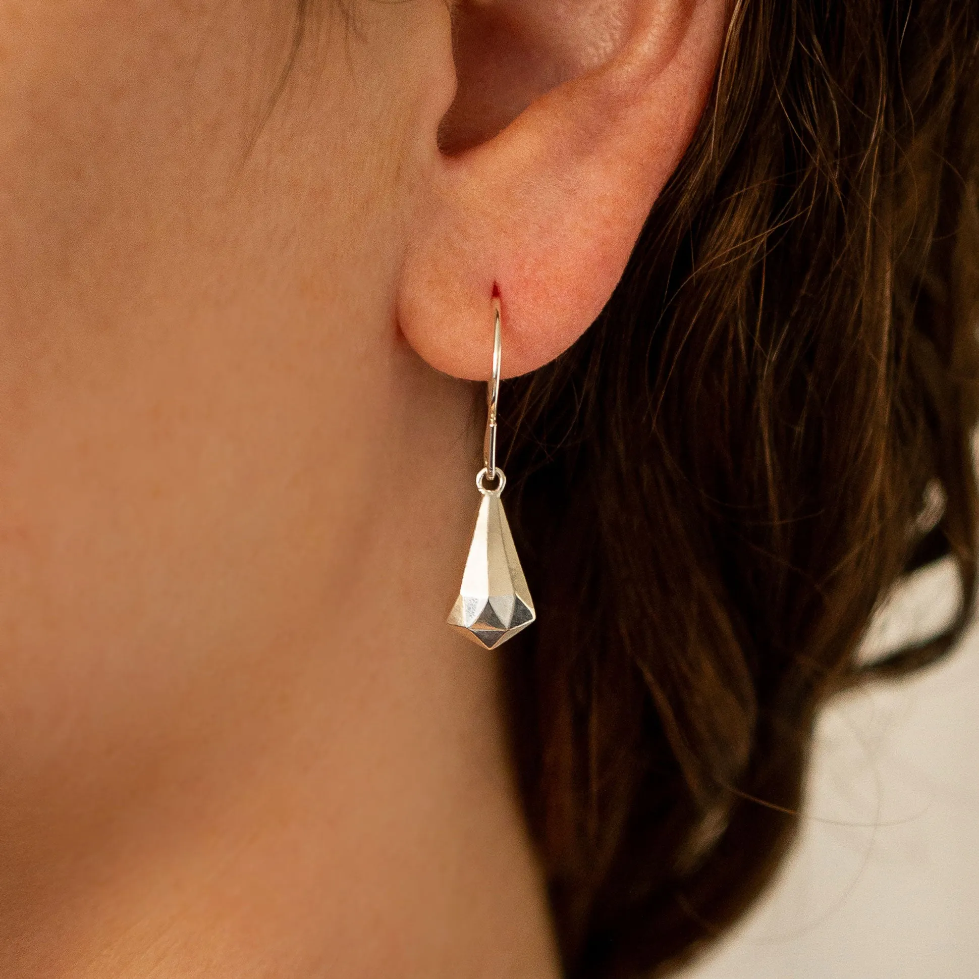 Silver Crystal Fragment Earrings
